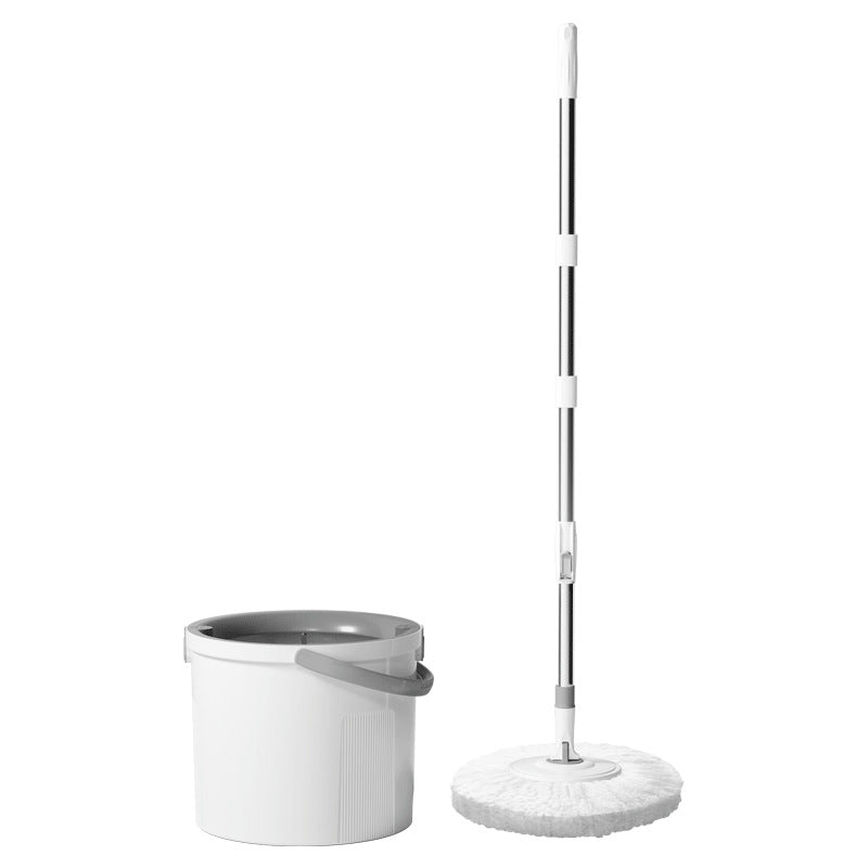 ODOROKU Hands Free Cleaning Round Microfiber Spin Mop and Bucket Set Twist Rotating Mop Floor Cleaning Mops 360 Bucket Spinning White - ODOROKU