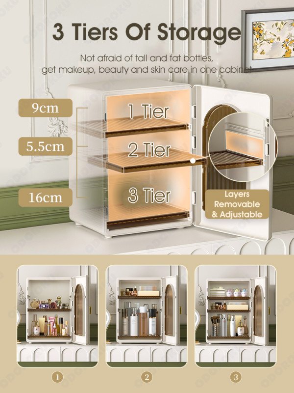 ODOROKU Minimal Design Jewellery & Makeup Organizer Drawer Large Capacity Cosmetics Display Case for Vanity, Bathroom Counter or Dresser for Vanity, Bathroom Counter or Dresser - ODOROKU