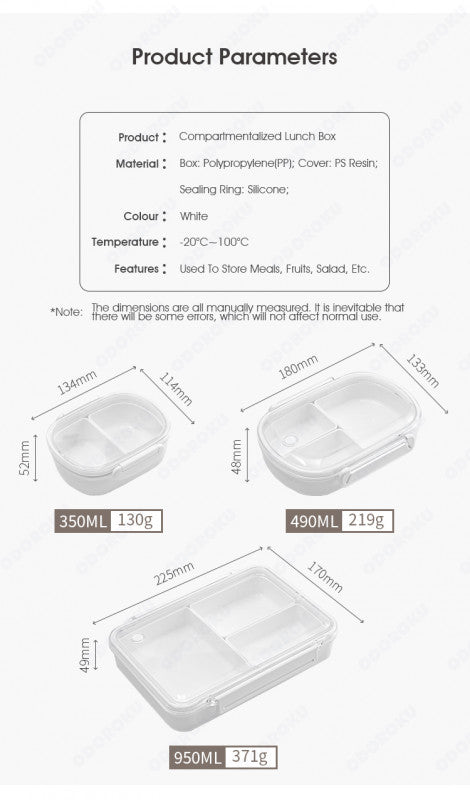 ODOROKU Lunch Box Containers With Removable Compartments Meal Prep Snack Containers BPA-Free, Dishwasher & Microwave Safe Snack Container For Kids and Adults - ODOROKU