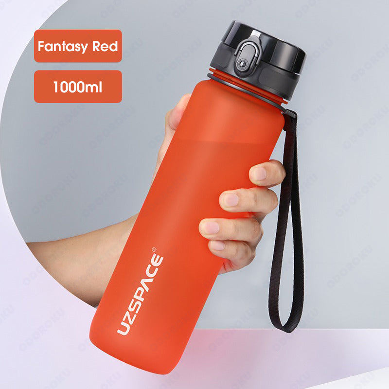 ODOROKU Neon Frosted BPA Free Water Bottle 500ml 1000ml 1 Litre USA Tritan Food Grade Material Easy One-Hand Opening Cover Leak-proof Safety Lock Nylong Strap Ideal for Outdoor Sports Exercise Cycling Tritan Water Bottle - ODOROKU