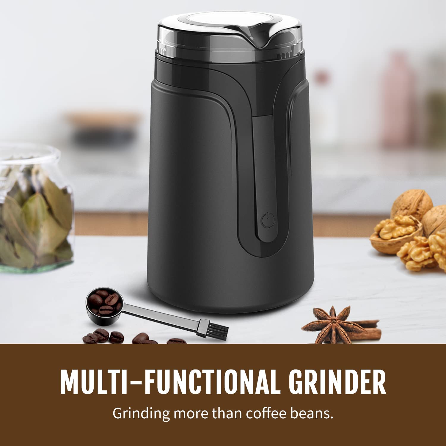 ODOORKU Electric Coffee Bean Grinder with Stainless Steel Blades Coffee Grinder Kitchen Grinder Blender Slicer Small Spice and Herb Grinder 1.4oz/40g - ODOROKU