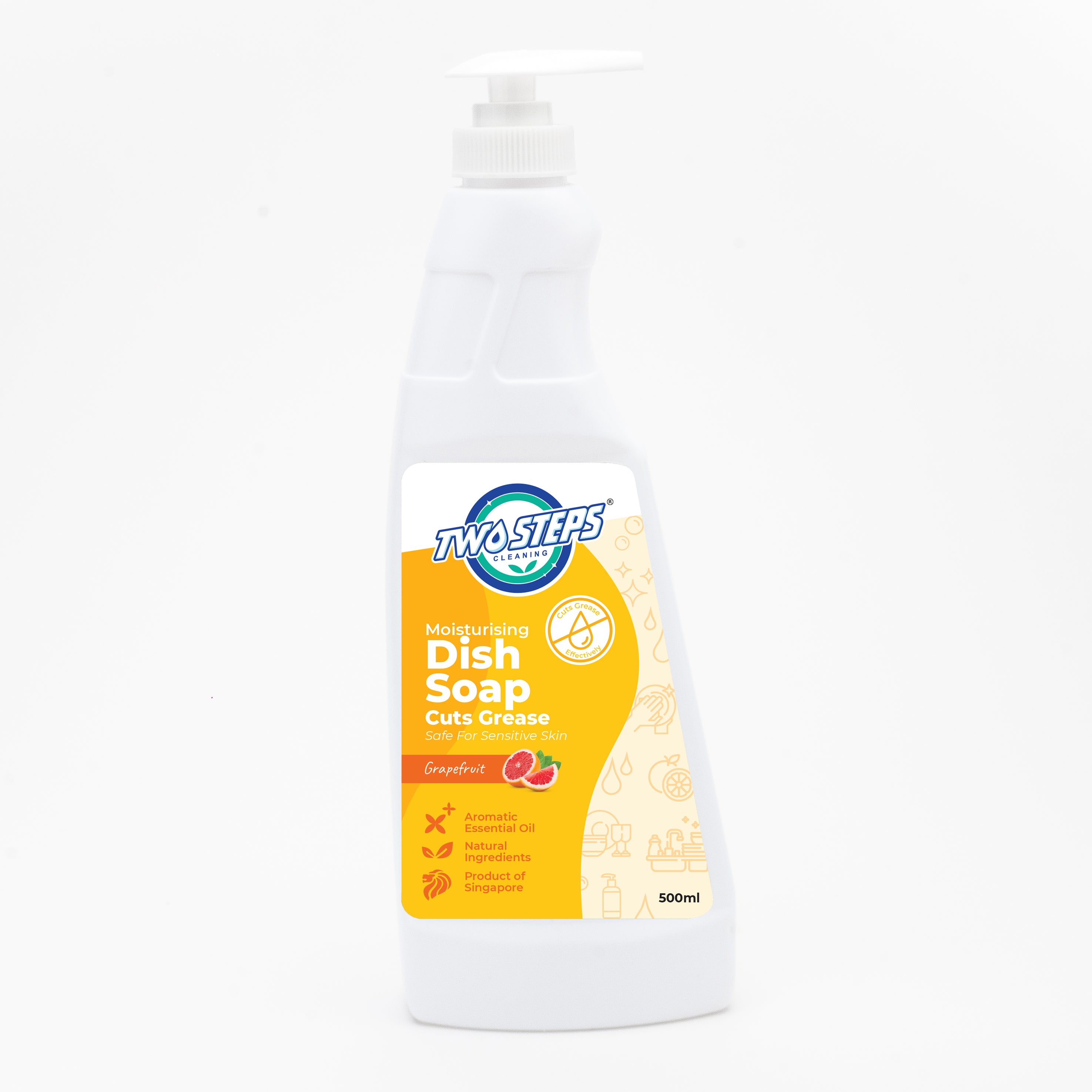 ODOROKU x Two Steps Cleaning Dish Soap 500ml / 5 Litre - Grape Fruit Dish Wash Dish Washing Liquid Moisturising and Tough on Grease and Grime - ODOROKU