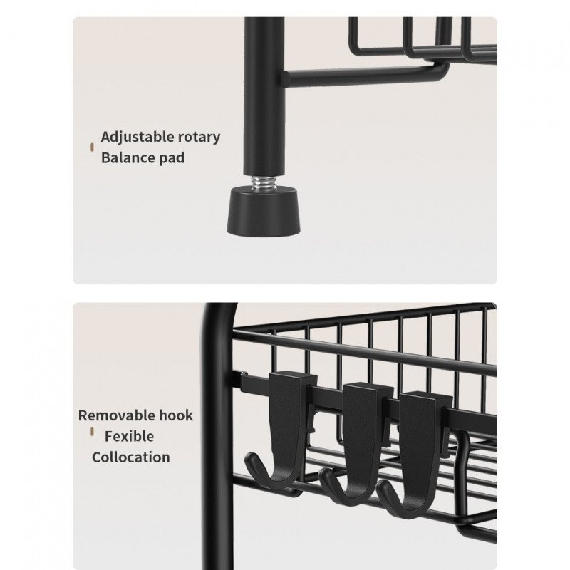 ODOROKU 2 Tier Kitchen Rack Spice Rack Organizer 2 Level Kitchen Cabinet Storage Rack Kitchen Counter Organizers - ODOROKU