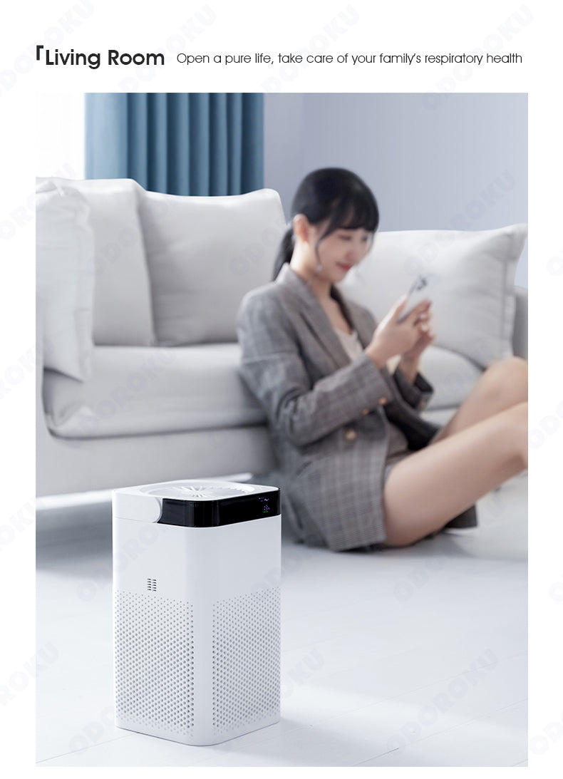 ODOROKU Air Purifier for Home Bedroom H13 True HEPA Filter for Large Room, Dust, Allergies, Pets, Smoke, Air Cleaners for Office, Quiet Auto Mode, Monitor Air Quality with PM2.5 Display - ODOROKU