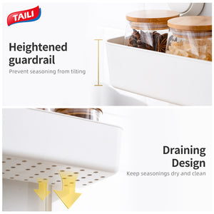 ODOROKU x Taili 2 Tier Shower Caddy One Push Suction Cups Heavy Duty Bathroom Shower Shelf Storage Basket Wall Mounted Organizer for Shampoo Conditioner Body Wash Plastic Shower Rack for Kitchen Drill-Free Removable - ODOROKU