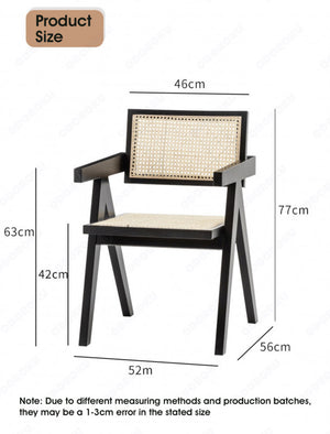 ODOROKU Rattana Chair Solid Wood Dining Accented Armchair Balcony Modern Wood Dining Chairs Learning Chair Leisure Chair - ODOROKU