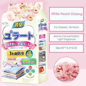 ODOROKU 24/48pcs Anti Mildew Moth Ball Deodorizer Dehumidification Closet Mothball Fragrant Camphor Balls Individually Packed Moisture-Proof Aromatherapy Fragrance Blueball Rose White Peack Oolong - ODOROKU