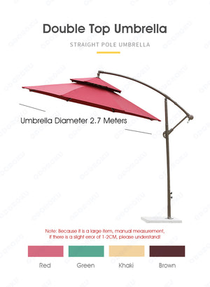 ODOROKU Patio Umbrella Parasol Cover Waterproof Outdoor with Base Round Hanging Umbrella with Double Layer Canopy Sun Shade - ODOROKU