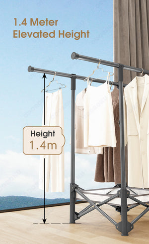 ODOROKU Foldable & Free Standing Grey Clothes Clothes Laundry Rack Collapsible Clothes Rack Laundry Racks Foldable Portable Space Saving Clothes Drying Rack High Capacity - ODOROKU