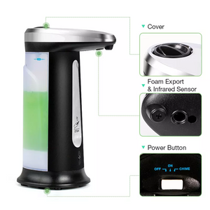 ODOROKU 370ml Chrome Plating Automatic Soap Dispenser And Sanitizer Dispenser Sensor Standing Contactless For Toilet - ODOROKU