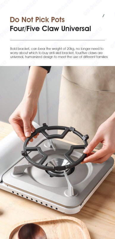 ODOROKU Wok Support Ring Cast Iron Wok Support Ring Universal Non Slip Wok Rack Durable Burner Grate Pan Holder Stove Stand Rack - ODOROKU