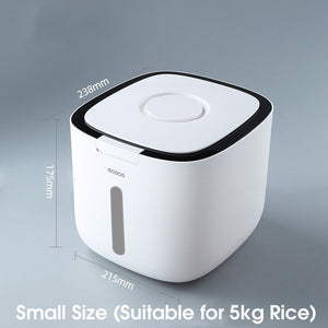 ODOROKU 5/10KG Rice Storage Container with Measuring Cup Rice Dispenser Airtight Food Storage Container Pet Food Storage Container Dry Food Container for Rice Flour Cereal Grain - ODOROKU