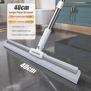 ODOROKU 30/40/50 cm Large Aluminum Floor Magic Squeegee Broom Window Cleaner Floor Wiper Magic Broom Sweeper Silicone Floor Scraper Floor Wiper Mop Dual Use For Bathroom Toilet - ODOROKU