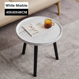 ODOROKU Round Coffee Table and Oval Table Set for Living Room Modern Coffee Table with Open Storage Marble Wood Tabletop & Sturdy Metal Legs Large Circle Coffee Table for Stylish Home - ODOROKU