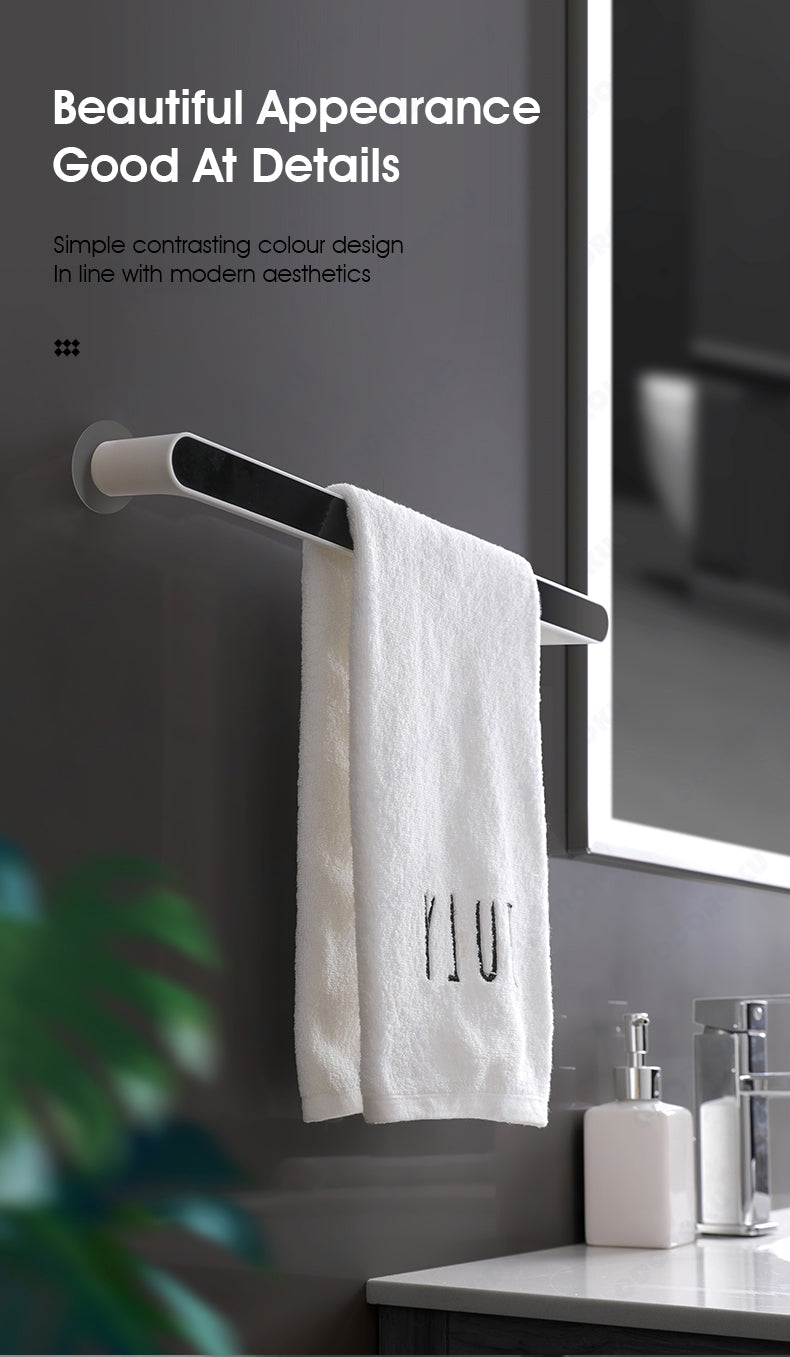 ODOROKU Self Adhesive Wall Mounted Towel Holder Towel Hanger Towel Bar Shelf Roll Holder for Kitchen Bathroom - ODOROKU