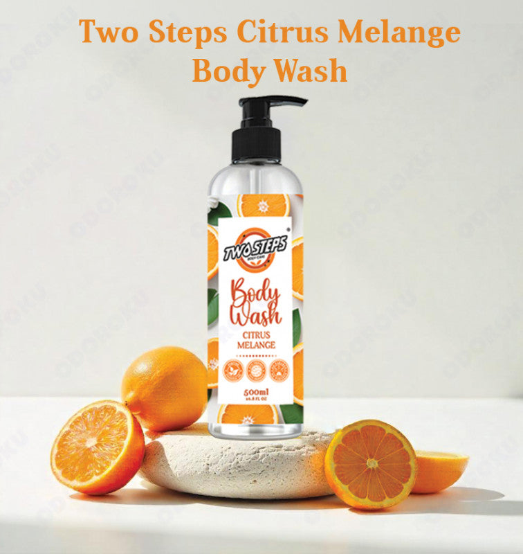 ODOROKU x Two Steps Body Care Citrus Melange Perfume Body Wash / Body Shower 500ml 5 Litre Citrus Scented Moisturizing Body Wash Eco Refill - ODOROKU