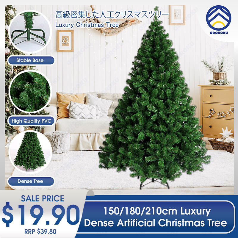 ODOROKU 150/180/210cm Premium Artificial Christmas Tree Luxury Premium 5ft 6ft 7ft Christmas Tree Christmas Decors with Stand Durable Pine Tree for Home Office Shopping Center Party - ODOROKU