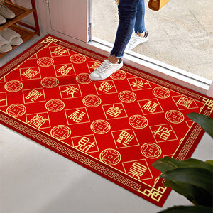 ODOROKU CNY Premium Crystal Velvet Carbon Fiber Fabric Door Mat Carpet 60x90cm Floor Mat Door Rugs Door Carpet Thick Material Easy to Clean and Anti Slip For Indoor and Outdoor - ODOROKU