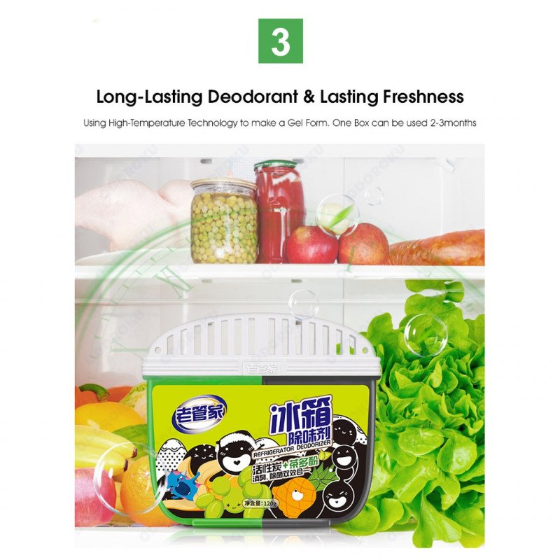 ODOROKU Refrigerator Deodorizer 120g with Natural Ingredients Odor Eliminator for Fridges Freezers Coolers Tea Polypheno - ODOROKU