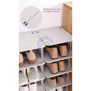 ODOROKU Stackable Shoe Rack Organizer, Adjustable Shoe Rack Waterproof Anti Slip Design Easy to Install Better Stability - ODOROKU