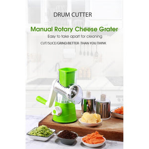 ODOROKU Manual Rotary Cheese Grater Round Mandoline Slicer with Strong Suction Base, Vegetable Slicer Nuts Grinder Cheese Shredder - ODOROKU