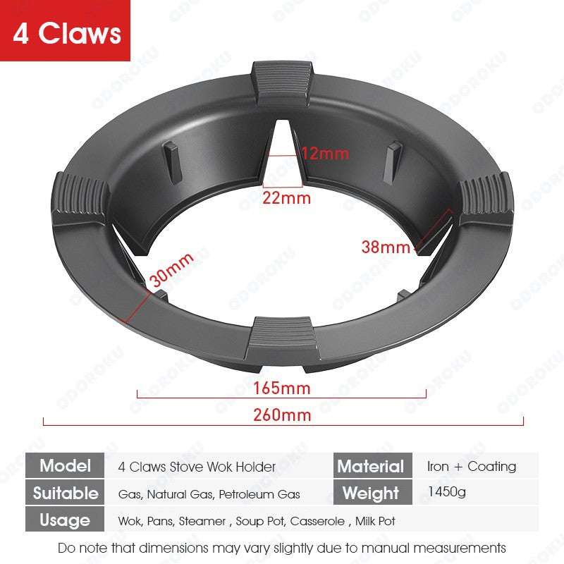 ODOROKU Energy Saving Gas Stove Windshield Fire Protector Rack Cover 4 Claw & 5 Claw Wok Ring for Gas Stove Gas Ring Reducer Iron Stove Grate - ODOROKU