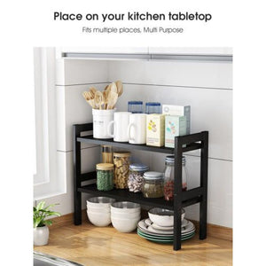 ODOROKU 33/43/54cm Stackable Cabinet Spice Rack Steel Metal Kitchen Organizer Standing Spice Organizer for Counter - ODOROKU