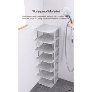 ODOROKU Stackable Shoe Rack Organizer, Adjustable Shoe Rack Waterproof Anti Slip Design Easy to Install Better Stability - ODOROKU