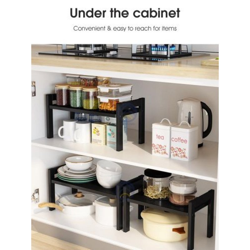 ODOROKU 33/43/54cm Stackable Cabinet Spice Rack Steel Metal Kitchen Organizer Standing Spice Organizer for Counter - ODOROKU