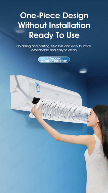 ODOROKU 73-105cm Length & Angle Adjustable Air Conditioner Deflector Air Con Blocker helps Cooling Heating Air Circulation Anti Blast Wind Baffle and Direction Anti-Condensation - ODOROKU