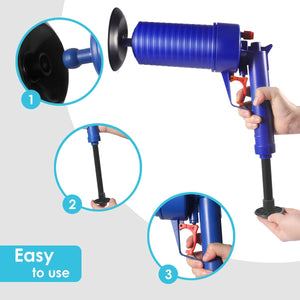 ODOROKU Toilet Plunger Gun Air Drain Blaster Pressure Pump Cleaner High Pressure Plunger for Clogged Pipe Bathtub Toilet - ODOROKU