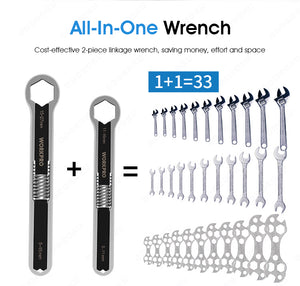 ODOROKU Universal Wrench Socket Wrench Adjustable Wrench Multifunction Wrench Tool with 360 Degree Rotating Head, Spanner Tool for Home and Car Repair 5-15mm-15-27mm - ODOROKU