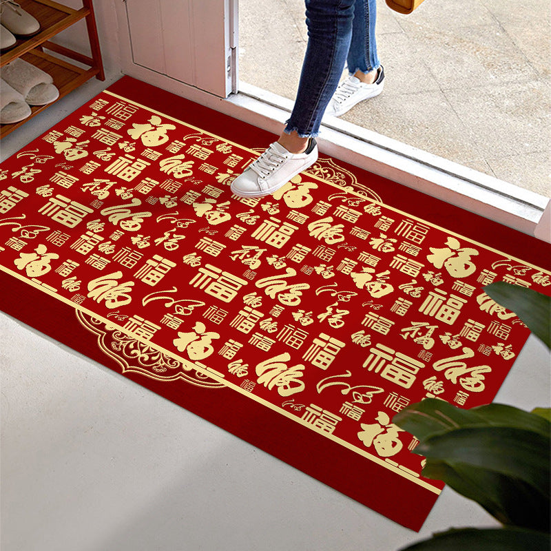 ODOROKU CNY Premium Crystal Velvet Carbon Fiber Fabric Door Mat Carpet 60x90cm Floor Mat Door Rugs Door Carpet Thick Material Easy to Clean and Anti Slip For Indoor and Outdoor - ODOROKU