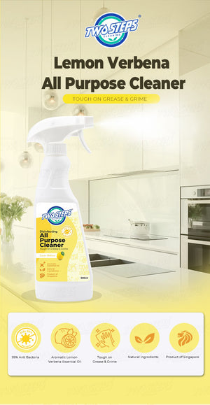 ODOROKU x Two Steps Cleaning All-Purpose Cleaner 500ml / 5L- Lemon Verbena Sanitizing and Disinfecting Spray To Clean and Deodorize - ODOROKU