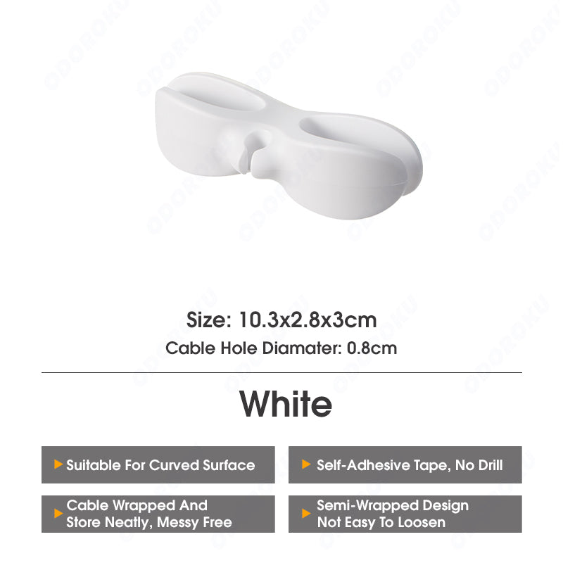 ODOROKU Upgraded Self Adhesive Cord Cable Winder Organizer Wall Mounted Kitchen Appliance Cord Winder Cable Organizer Cord Holder Cord Wrapper for Appliances Stick on Pressure Cooker Mixer Blender Coffee Maker Air Fryer Black White - ODOROKU