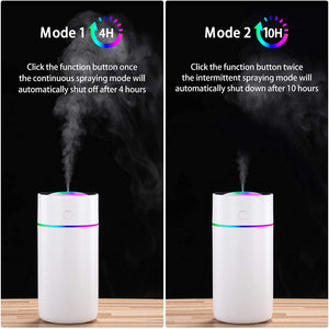 ODOROKU 320ml USB Humidifier 7-Color LED Night Light Portable Mini Humidifiers Personal Desktop Humidifier Quiet Air Humidifier with 2 Modes and Auto Off for Home Office Car Bedroom Travel Black White Pink - ODOROKU