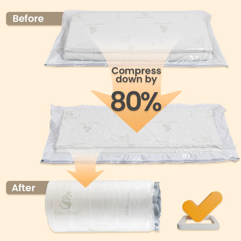 ODOROKU x Taili Rollable Mattress Vacuum Bag 240X100cm Oversized Vacuum Bags Foam Mattress Vacuum Storage Bags Waterproof Reusable Twin Mattress Vacuum Bag King Vacuum Seal Mattress Cover Bedsheet Blanket Double Zipper Seal Airtight Valve - ODOROKU