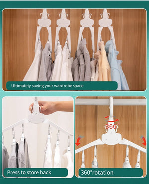 ODOROKU 8 In 1 Space Saving Indoor Clothes Dryer Hanger Flexible Portable Foldable Clothes Rack White Colour - ODOROKU