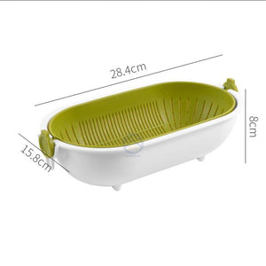 ODOROKU 360° Rotation Fruit & Vegetable Drain Basket Multifunction Kitchen Drainer Food Fruits Colander Drainer Strainer - ODOROKU