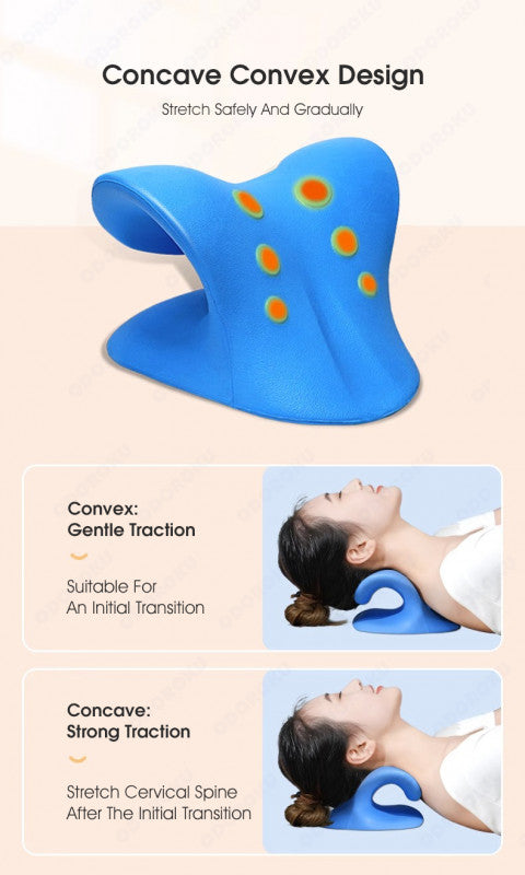 ODOROKU Chiropractic Neck & Shoulder Relaxer Pain Relief Pillow Neck and Shoulder Relaxer Ergonomics Pillow for Neck Support Cervical Spine Alignment Neck Stretcher Posture Corrector Relieve Neck Fatigue Correct Hump with Cervical Traction - ODOROKU