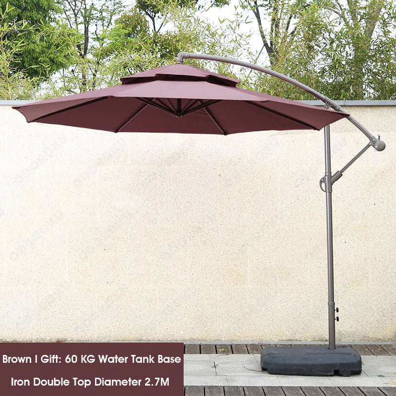 ODOROKU Patio Umbrella Parasol Cover Waterproof Outdoor with Base Round Hanging Umbrella with Double Layer Canopy Sun Shade - ODOROKU