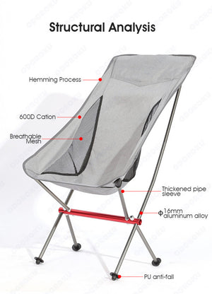 ODOROKU Portable Camping Chair Compact Ultralight Folding Backpacking Chairs Small Collapsible Foldable Packable Lightweight Backpack Chair in a Bag for Outdoor, Camp, Picnic, Hiking - ODOROKU