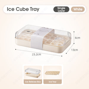 ODOROKU 30/60 Pcs Ice Cubes One Button Press Release Ice Cube Tray with Lid and Bin Double Layer Quick Release Design Ice Storage Box Ice Maker Mold for Freezer with Container Food Grade BPA Free - ODOROKU