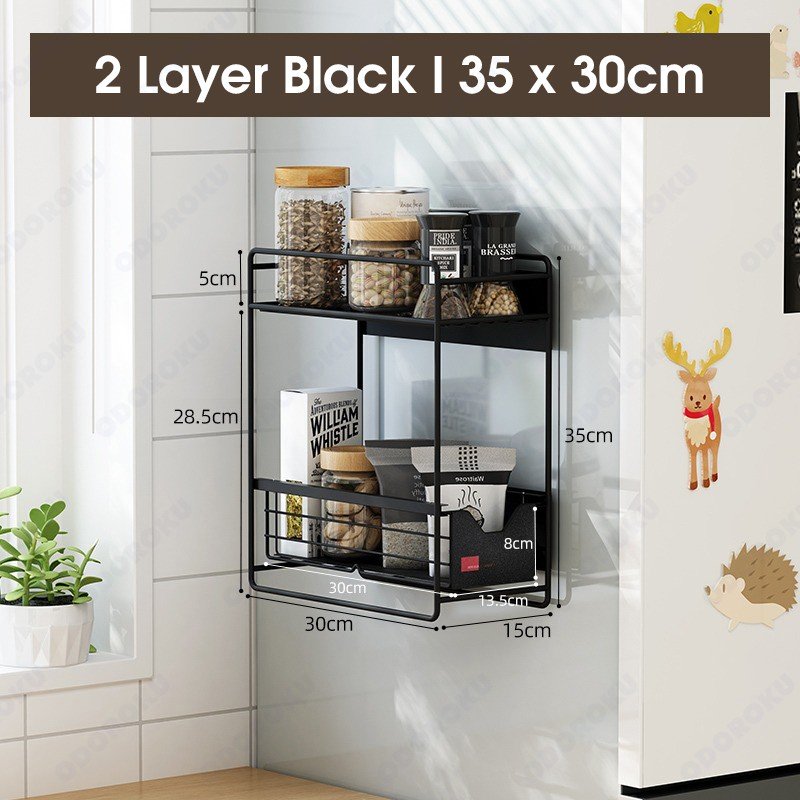 ODOROKU 1/2/3 Magnetic Refrigerator Rack With Drawer Organizer for Refrigerator Magnetic Shelf Towel Roll Holders - ODOROKU