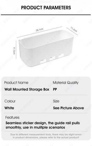 ODOROKU Self Adhesive Wall Mounted Pull Out Drawer Under Sink Organizers Slide Out Plastic Storage Drawers Sliding Basket for Kitchen Bathroom Nail free Installation White - ODOROKU