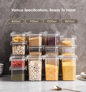 ODOROKU 460/700/1300/1800ml Luxury Transparent Design Mini Air Tight Food Containers BPA Free Food Storage Containers with Lids Airtight Stackable Kitchen Storage Containers for Lunch Meal Prep and Leftovers - ODOROKU