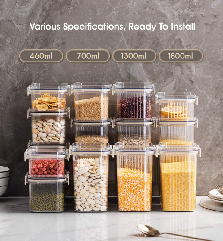 ODOROKU 460/700/1300/1800ml Luxury Transparent Design Mini Air Tight Food Containers BPA Free Food Storage Containers with Lids Airtight Stackable Kitchen Storage Containers for Lunch Meal Prep and Leftovers - ODOROKU