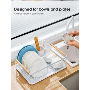 ODOROKU Black Dish Drying Rack, Stainless steel with Drain Board for Kitchen Counter Black Removable - ODOROKU