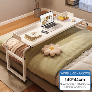 ODOROKU Adjustable Overbed Table with Wheels Over the Bed Desk Over Bed Desk Study Table Work Table King Queen Bed Table Overbed Laptop Table Workstation Over Bed Table with Wheels Black White - ODOROKU