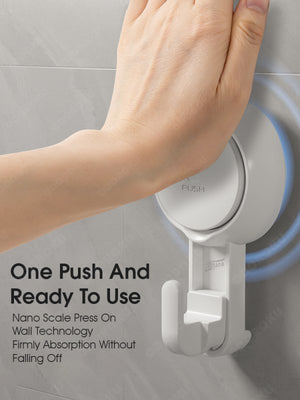 (Set of 2) ODOROKU x Taili Suction Cup Hooks One Push Suction Cup No Drilling Waterproof Heavy Duty Towel Hanger Easy to Install Shower Hanger for Bathroom Kitchen Hotel No Drilling Removable Portable Wall Hooks Waterproof White - ODOROKU